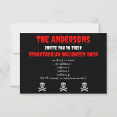 Invitation Crâne et Os d'Halloween (Devant)