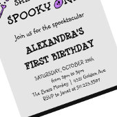 Invitation Crâne fille Éffrayant un Halloween 1er anniversair