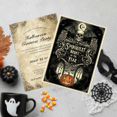Invitation Crâne gothique et art Rose