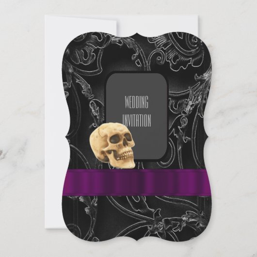 Invitation Crâne gothique et mariage noir (Dos)