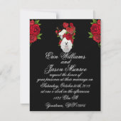 Invitation Crâne gothique et Rose (Devant)