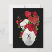 Invitation Crâne gothique et Rose (Dos)