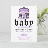 Invitation Crâne gothique Halloween Baby shower gothique (Debout devant)