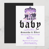 Invitation Crâne gothique Halloween Baby shower gothique (Devant / Derrière)