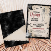 Invitation Crâne gothique mourant à la fête d'Halloween