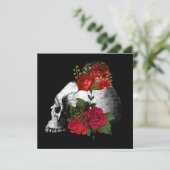 Invitation Crâne gothique N Rose imaginaire foncé (Debout devant)