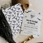 Invitation Crâne gothique Nous mourons à la fête d'Halloween