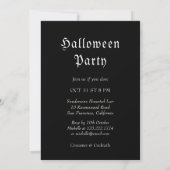 Invitation Crâne gothique Roses blanches Halloween Party (Dos)
