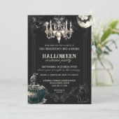 Invitation Crâne gothique Vintage foncé fête annuelle d'Hallo (Debout devant)
