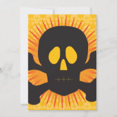 Invitation Crâne gras et os entrecroisés avec éclat orange (Devant)
