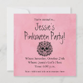 Invitation Crâne Grimaçant et Roses Roses Gothique (Dos)