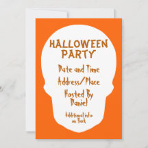 Crâne orange citrouille minimal