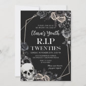 Invitation Crâne RIP Vingt ans Floral 30e Anniversaire (Devant)