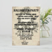 Invitation crâne Rose gothique - Halloween Vintage (Debout devant)