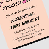 Invitation Crâne rose orange Éffrayant Halloween 1er annivers