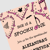 Invitation Crâne rose orange Éffrayant Halloween 1er annivers