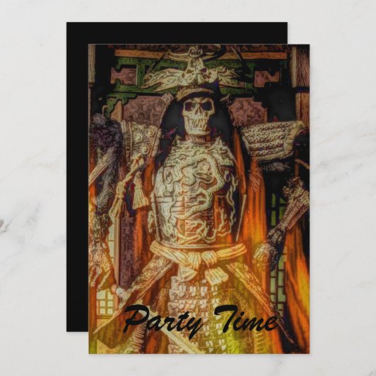 Invitation crâne samouraï japonais de samouraïs d'armure de (Devant / Derrière)