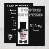 Invitation Crâne steampunk gothique américain patriotique (Devant / Derrière)