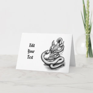 Invitation Crâne - Tête diabolique avec serpent