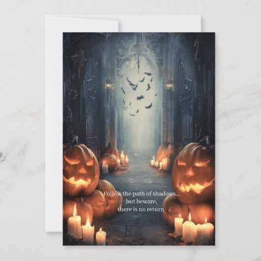 Invitation Crâne & Toile Araignée Halloween épouvantable (Dos)