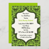 Invitation Crânes damasser Halloween mariage douche nuptiale (Devant / Derrière)