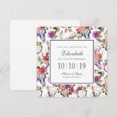 Invitation Crânes de cerfs, fleurs et cliquetis de rêve - Bri (Devant / Derrière)