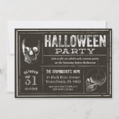 Invitation Crânes de Étiquette Vintage foncé Fête d'Halloween (Devant)