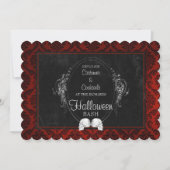 Invitation Crânes d'Halloween gothiques foncés (Devant)