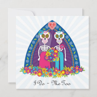 Invitation Crânes et fleurs à sucre personnalisées - Arrière