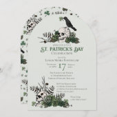 Invitation Crânes et trèfles gothiques Célébration de St Patr (Devant / Derrière)
