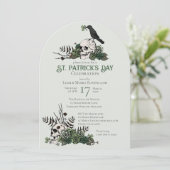 Invitation Crânes et trèfles gothiques Célébration de St Patr (Debout devant)