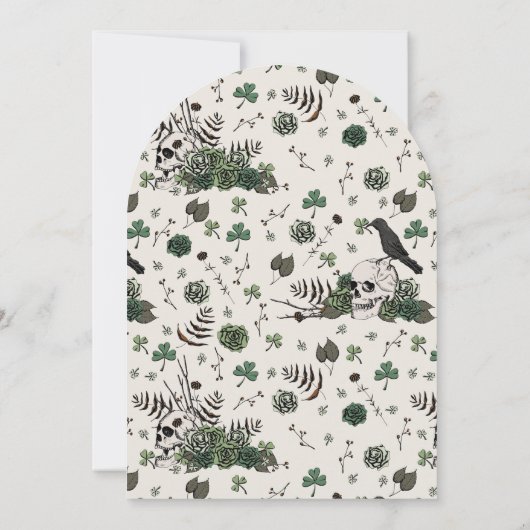 Invitation Crânes et trèfles gothiques Célébration de St Patr (Dos)