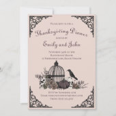 Invitation Crânes gothiques, Citrouilles et feuilles d'automn (Devant)