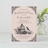 Invitation Crânes gothiques, Citrouilles et feuilles d'automn (Debout devant)