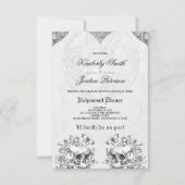 Invitation Crânes gothiques dîner de répétition de mariage so (Devant)