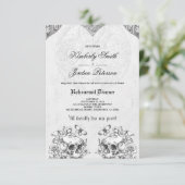 Invitation Crânes gothiques dîner de répétition de mariage so (Debout devant)