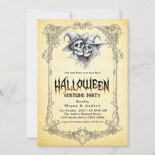 Invitation Crânes gothiques en Casquette Halloween Costume Pa