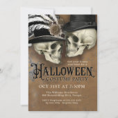 Invitation Crânes gothiques en Casquette Halloween Costume Pa