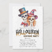 Invitation Crânes gothiques en Casquette Halloween Costume Pa (Devant)