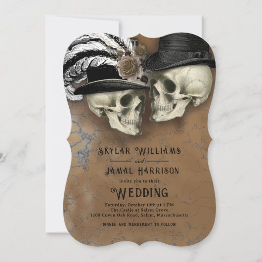 Invitation Crânes gothiques en Mariage Casquette (Devant)