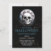 Invitation Crânes Gothiques Et Lune Halloween Costume Party (Devant)
