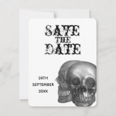 Invitation Crânes gothiques Mariage Enregistrer La Date (Devant)