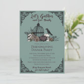 Invitation Crânes gothiques & Roses Remercient Amical (Debout devant)