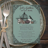 Invitation Crânes gothiques & Roses Remercient Amical