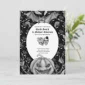 Invitation Crânes gothiques vintages Halloween Goth Invitatio (Debout devant)