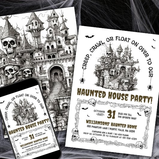 Invitation Crânes hantés House Party