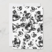 Invitation Crânes noirs et blancs Mariage crâne squelette (Dos)