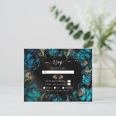 Invitation Crânes Rose Turquoise turquoise Mariage gothique R (Debout devant)