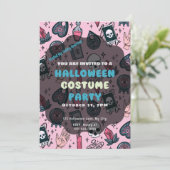 Invitation Crânes roses Bougies de Tarot Cristaux Halloween (Debout devant)