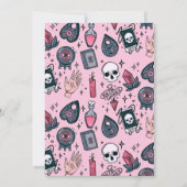 Invitation Crânes roses Bougies de Tarot Cristaux Halloween (Dos)